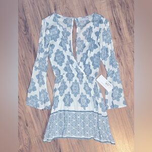 Keliki Hawaii XS blue boho mini dress